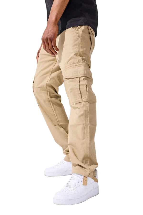  Xavier loose fit 100% cotton cargo pants with straight leg and side cargo pockets