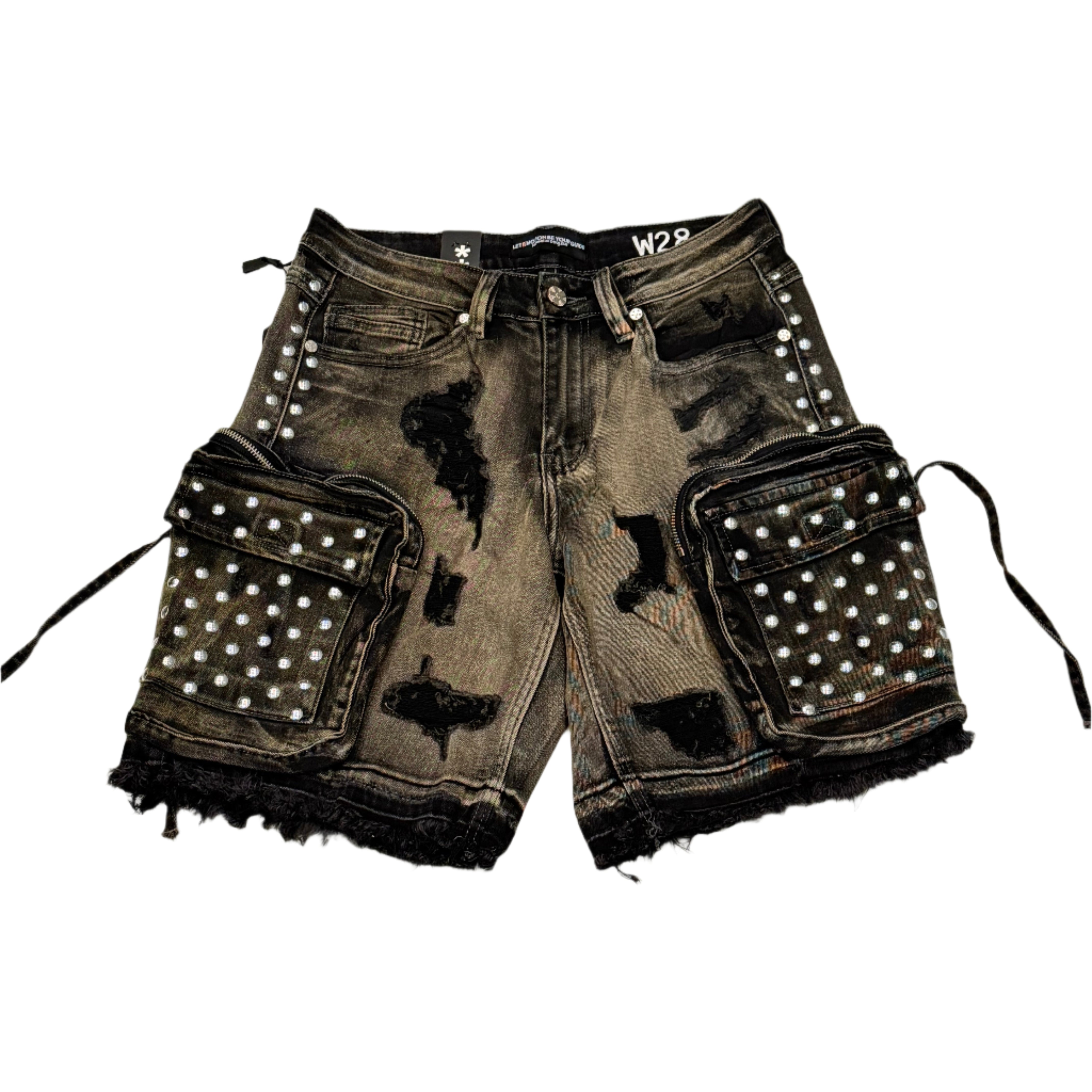 Studded Cargo Short (Black) - 567BLK – Dazzle Premium