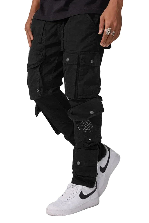 Jordan Craig Defcon cargo pants in slim taper fit with herringbone fabric, zip cargo pockets, and modern utility design