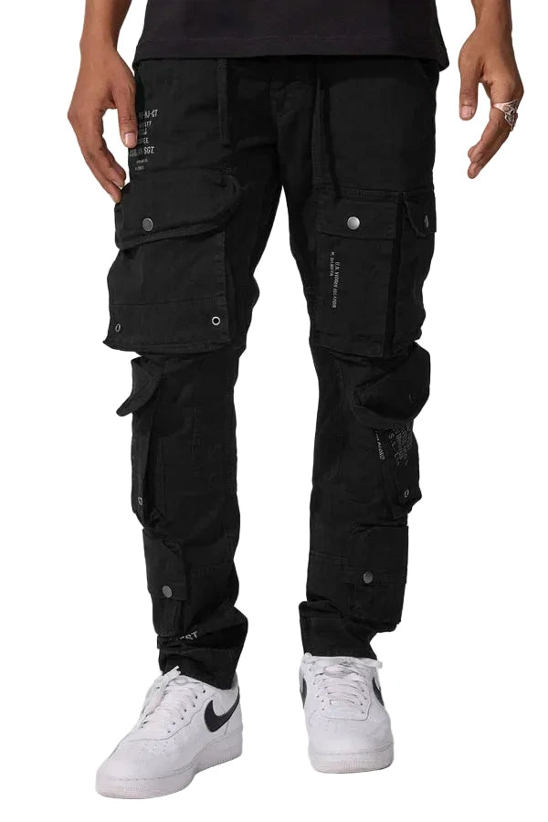 Jordan Craig Defcon cargo pants in slim taper fit with herringbone fabric, zip cargo pockets, and modern utility design