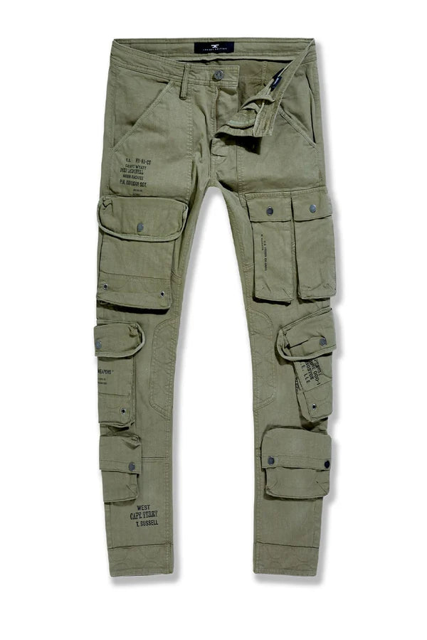 Jordan Craig Defcon cargo pants in slim taper fit with herringbone fabric, zip cargo pockets, and modern utility design