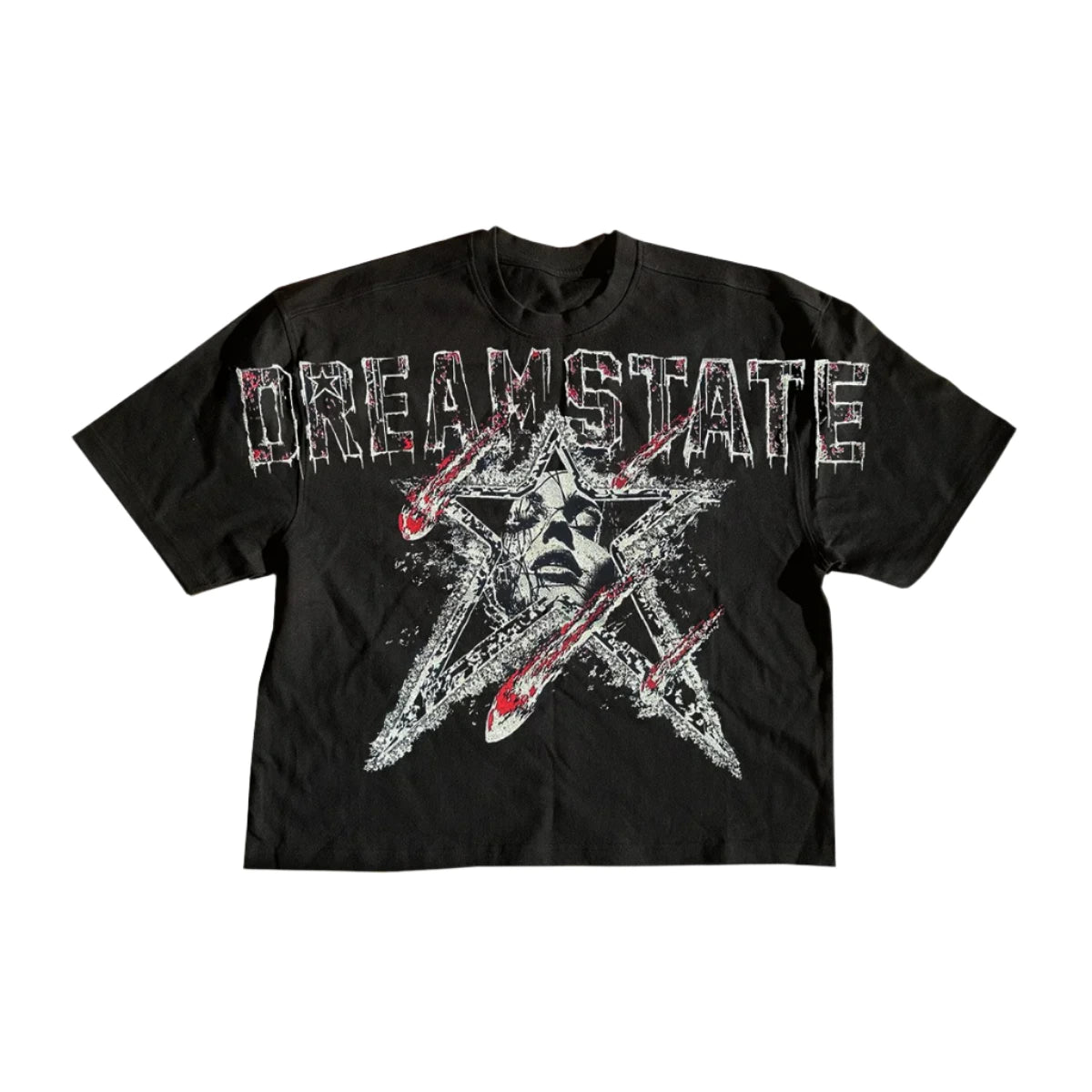 Hudson Outerwear black cotton T-shirt with bold graphic print, crew neck, and durable everyday fit for men