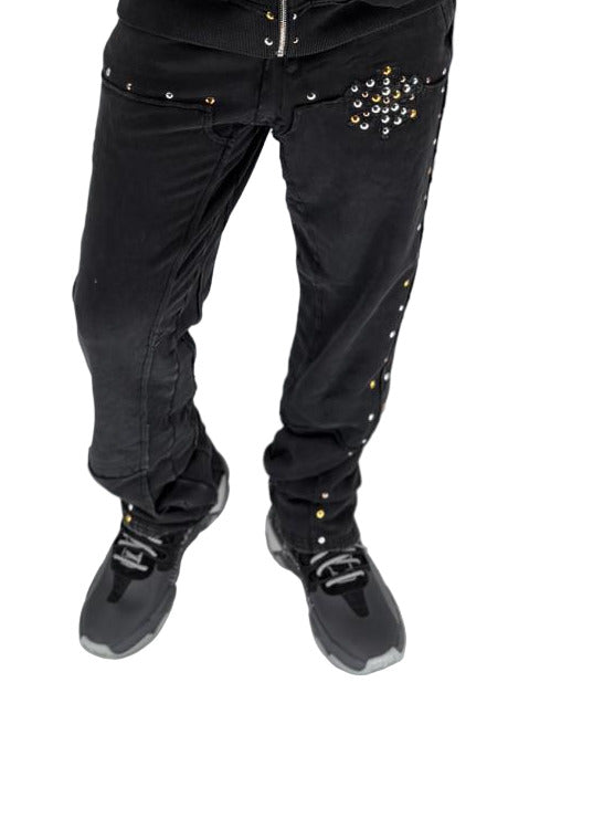 Sic Parvis Magna Logo Sweatpant in Black with iconic logo detailing, Dazzle x Hudson Outerwear exclusive