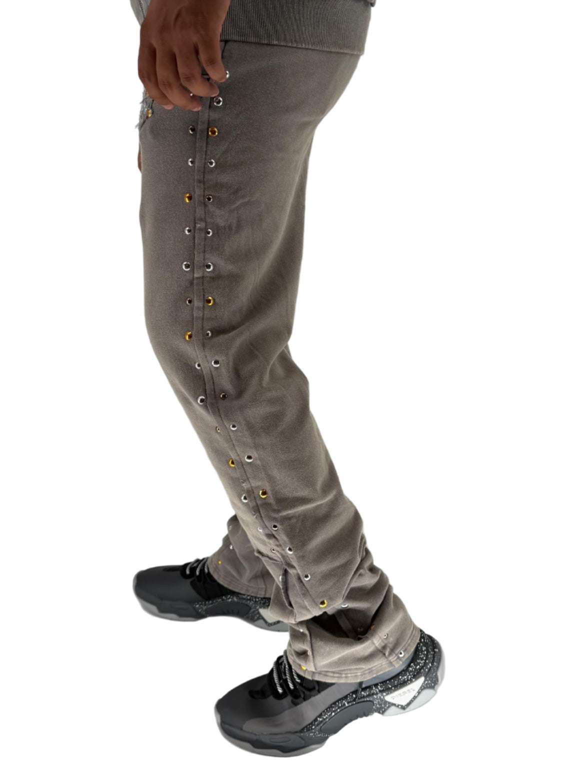 Sic Parvis Magna Logo Sweatpant in Grey with iconic logo detailing, Dazzle x Hudson Outerwear exclusive