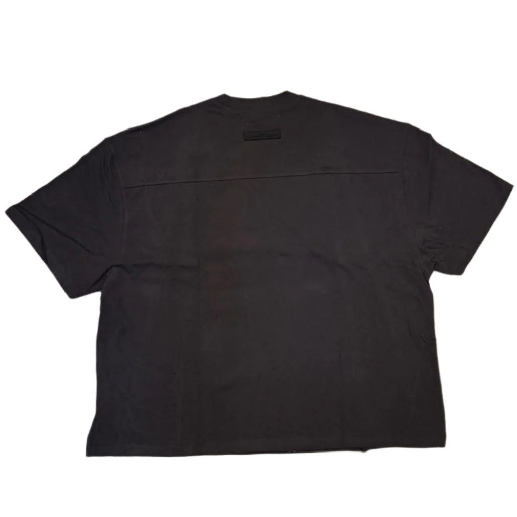 Black t-shirt on a white background