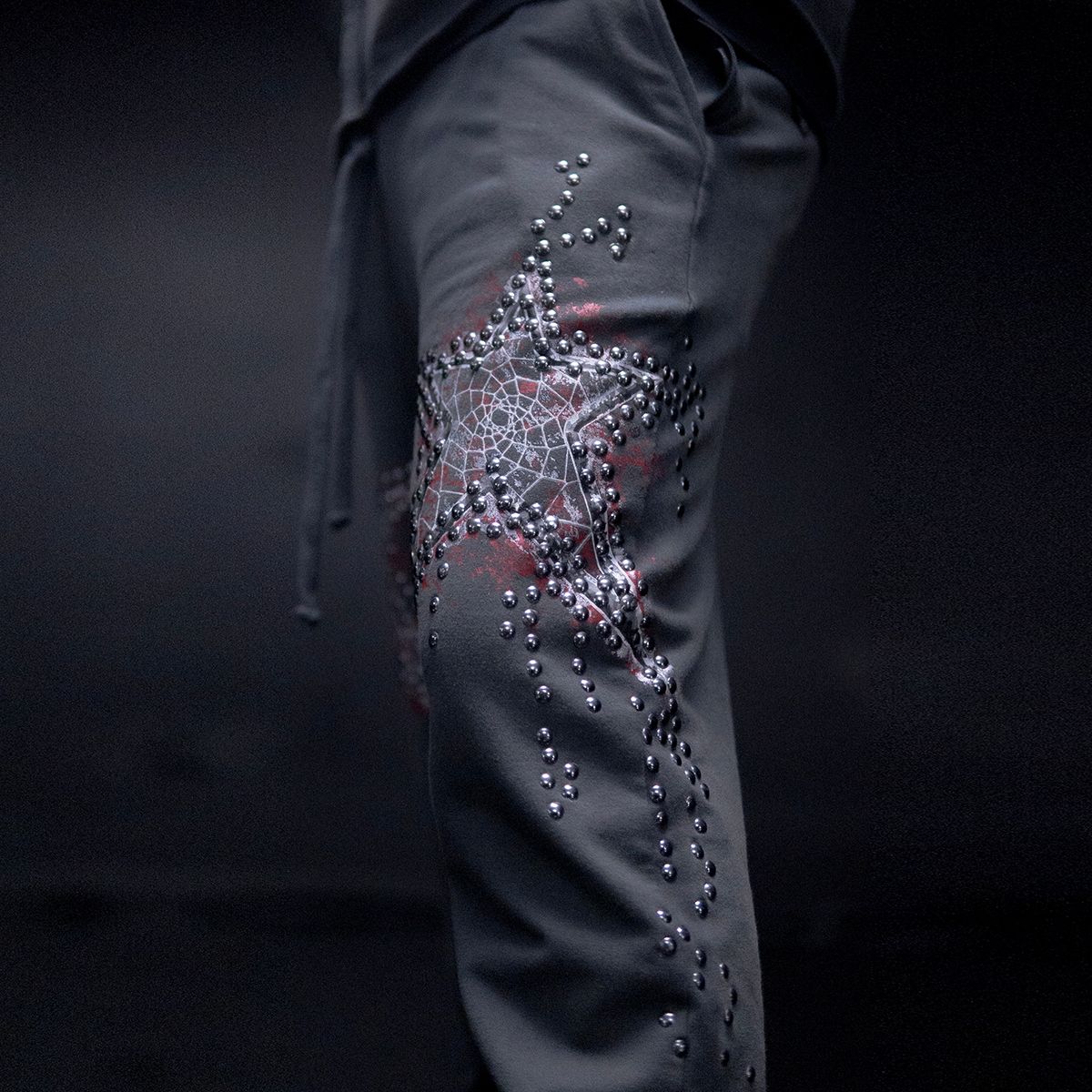 Black Hudson Outerwear Dreamstate Star Studs Zip Hoody with star stud detailing.