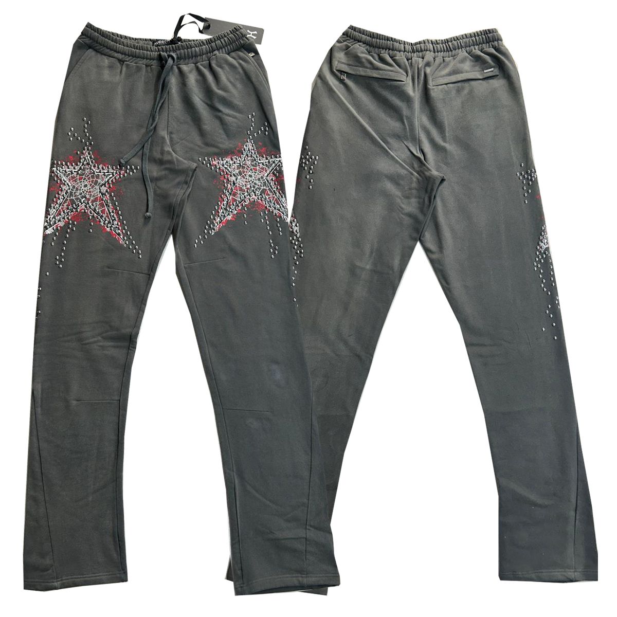 Black Hudson Outerwear Dreamstate Star Studs Zip Hoody with star stud detailing.