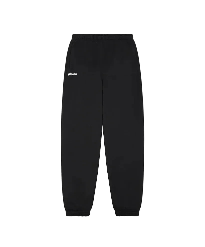 Paper Plane oversized fleece sweatpants with welded logo, zip pockets, and silicone flag detail.