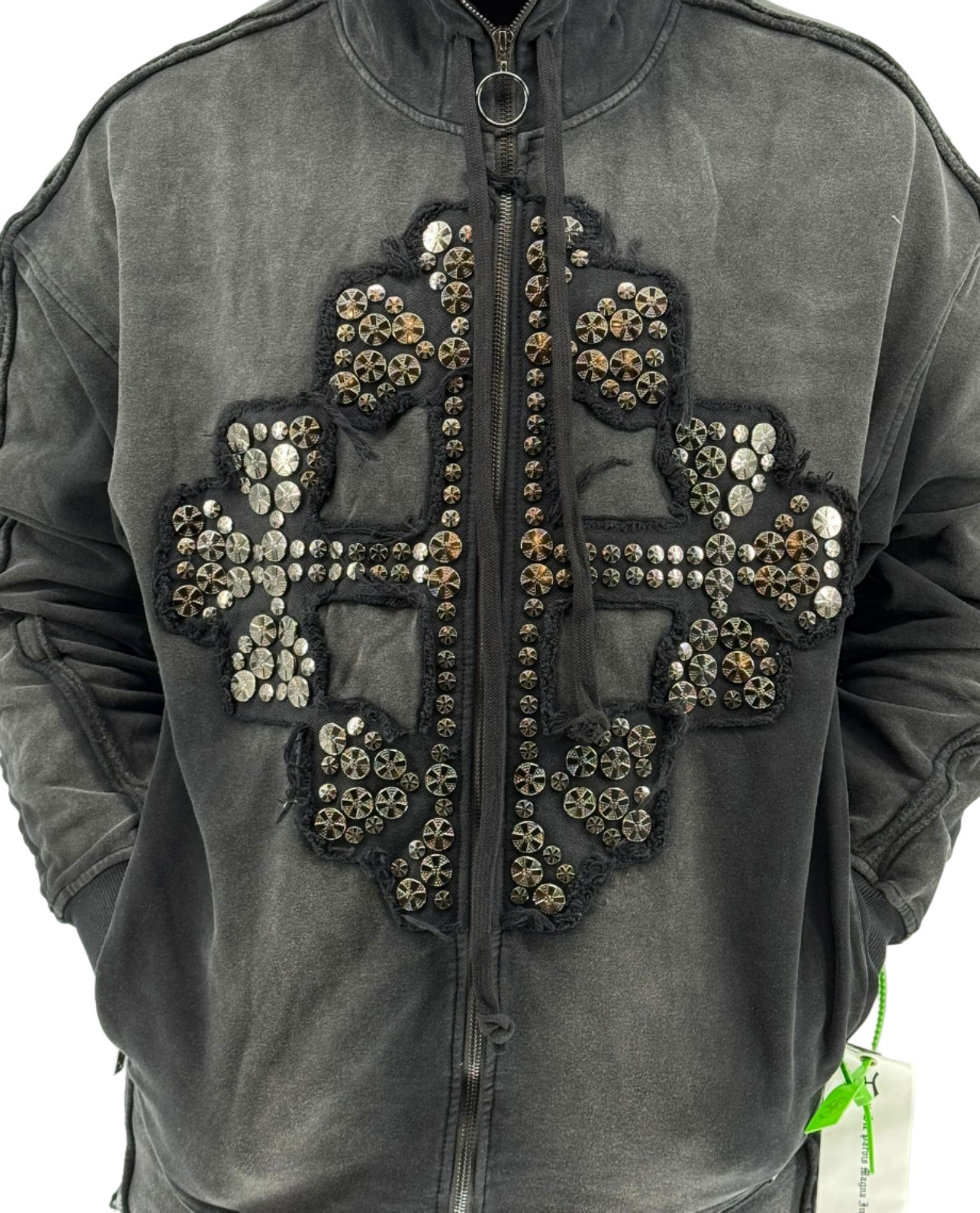 Dazzle Night Full-Zip Hoodie in black with soft fleece construction, full-zip design, and matching jogger.