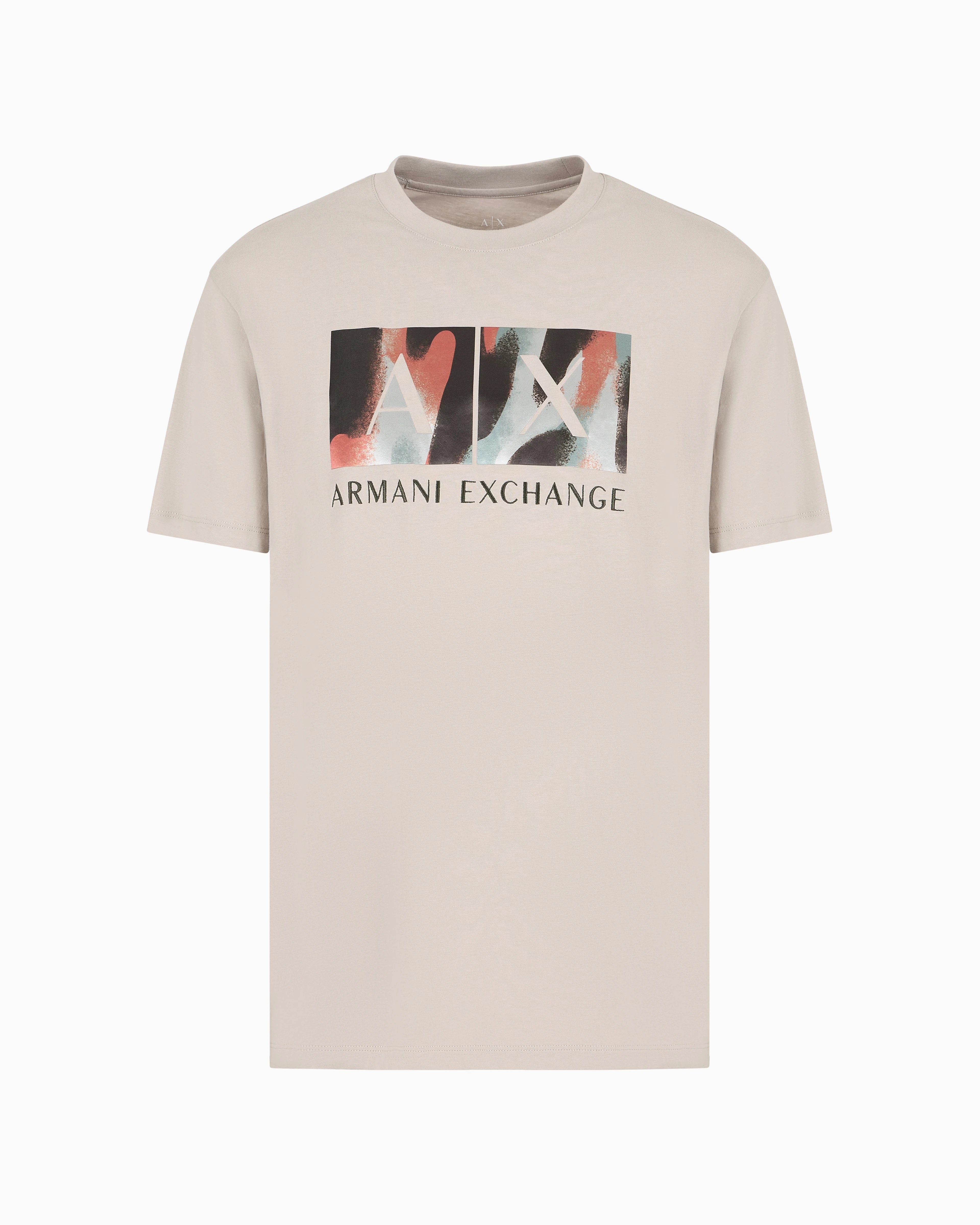 Abstract Print Logo T-Shirt (Beige) 