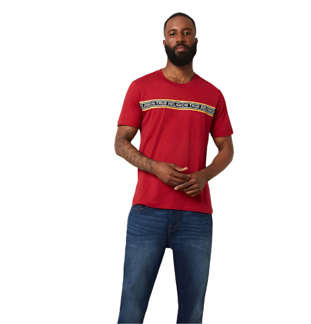 TR Contrast SS Taping Tee (Red)