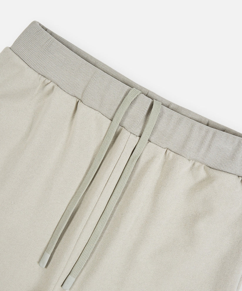 Paper Planes Lockup shorts in grey with heavyweight French Terry cotton, classic fit, silicone logo detail, and hidden media pockets.