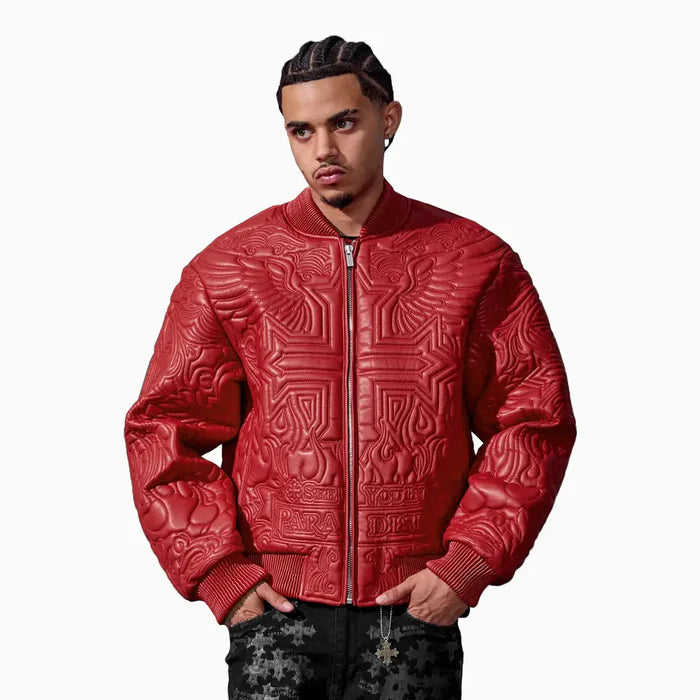 The Men's Sinister Bomber Jacket by Jordan Craig combines contemporary style with functional design. Crafted with durable materials, it offers reliable protection against the elements while maintaining a sleek silhouette. Its tailored fit and quality construction ensure both comfort and longevity, making it a versatile addition to any wardrobe. Ideal for transitional weather, this jacket balances modern fashion with everyday practicality.