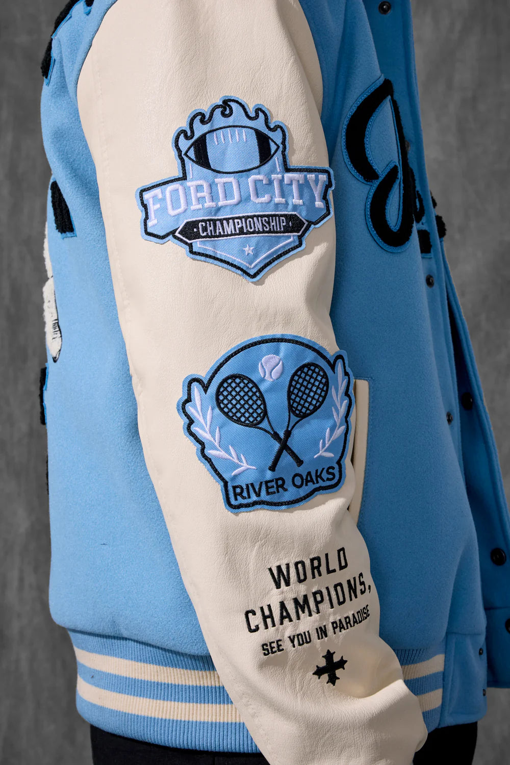 Paradise Team Varsity Jacket (Sky Blue) - 91700SKBLU