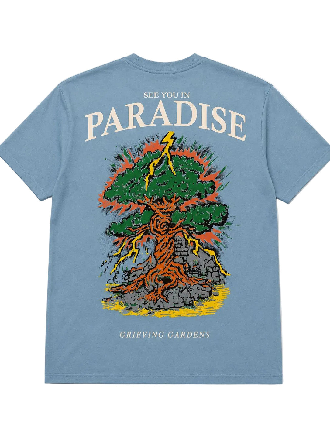 Jordan Craig SYIP Mix Media T-shirt in sky blue with bold graphic detailing and modern streetwear style