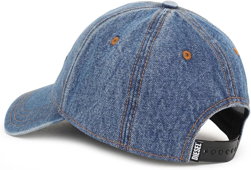 diesel men's c-ivar fitted cotton Snapback cap with clean design laid flat