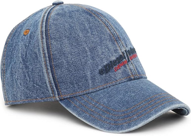 diesel men's c-ivar fitted cotton Snapback cap with clean design laid flat