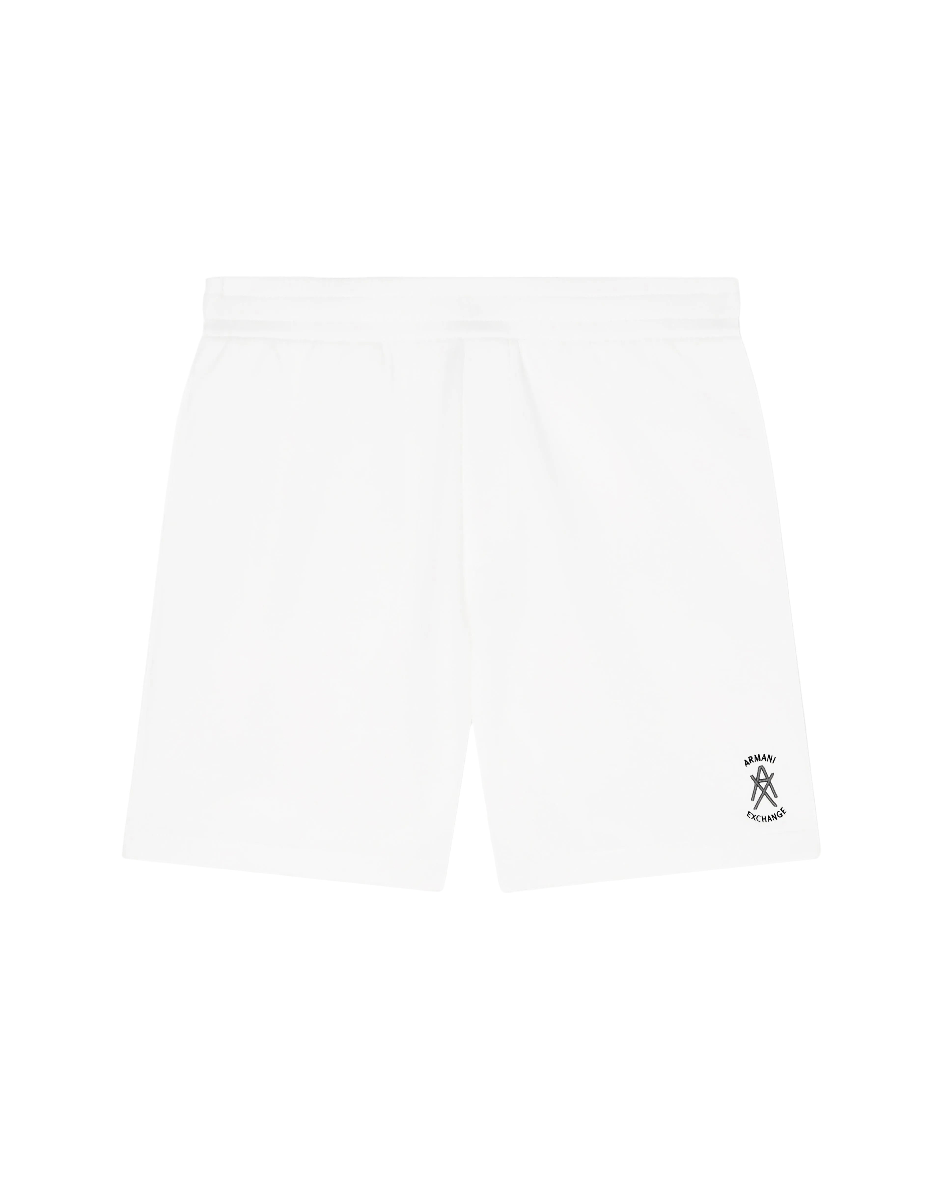 Tailored Bermuda shorts in stretch cotton blend fabric with clean silhouette, side welt pockets, and above-the-knee fit.