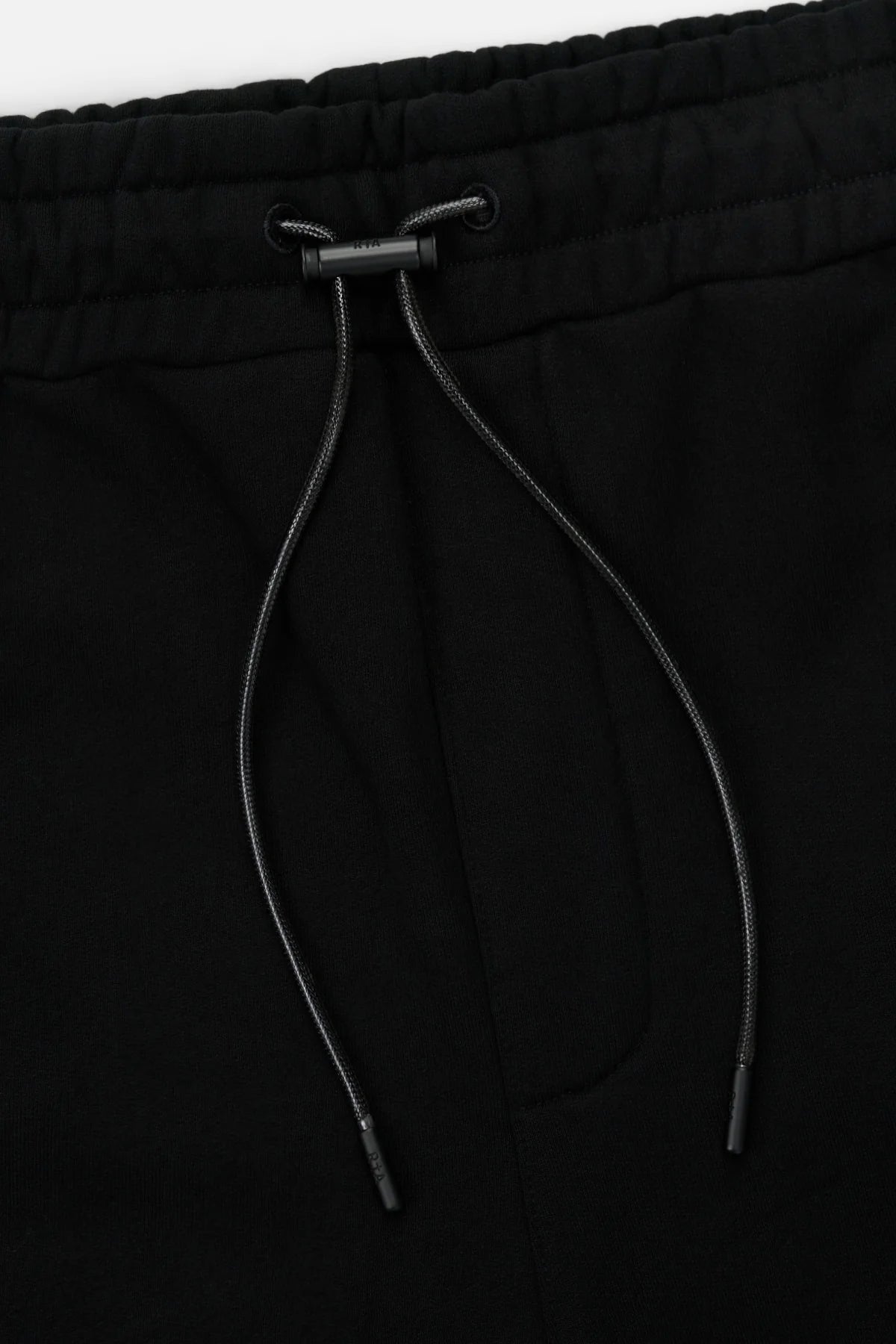 Cameron Sweatpant in Black RTA Metal with straight leg, toggle drawstring, and metal RTA logos down leg and pocket