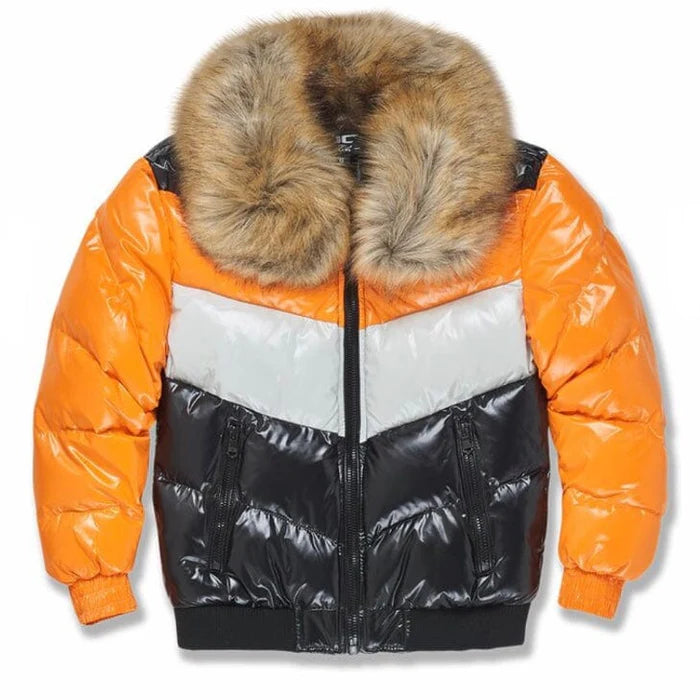 Blocked Puffer Jacket(Total Orange)