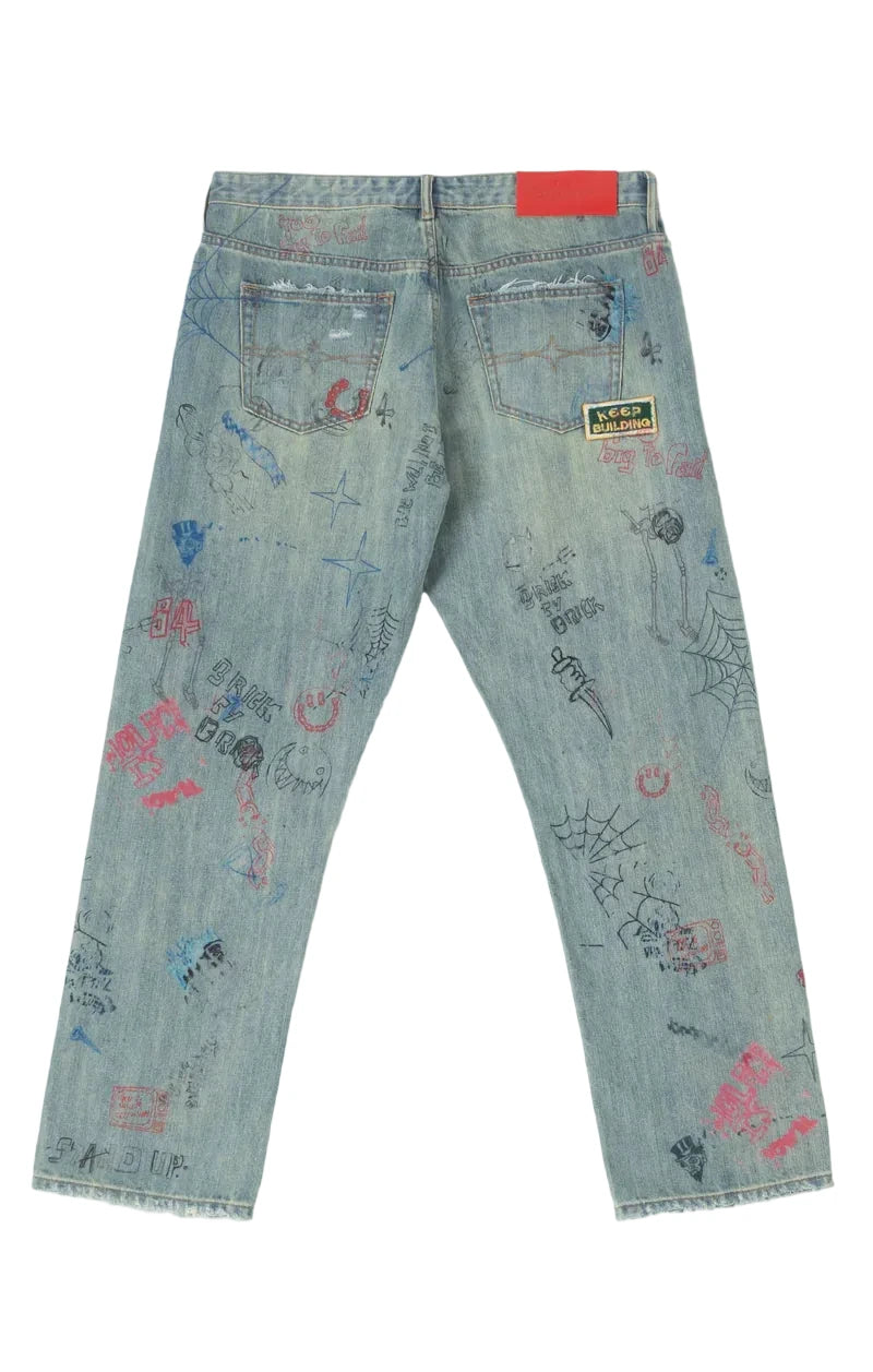 BLDG4 Capital Jean in steel wash denim