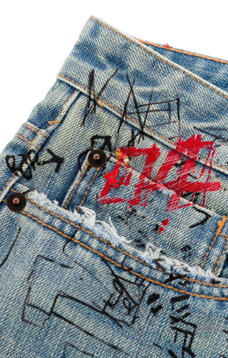 BLDG4 Capital Jean in steel wash denim
