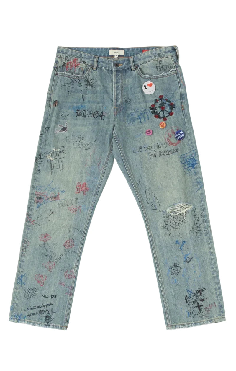 BLDG4 Capital Jean in steel wash denim