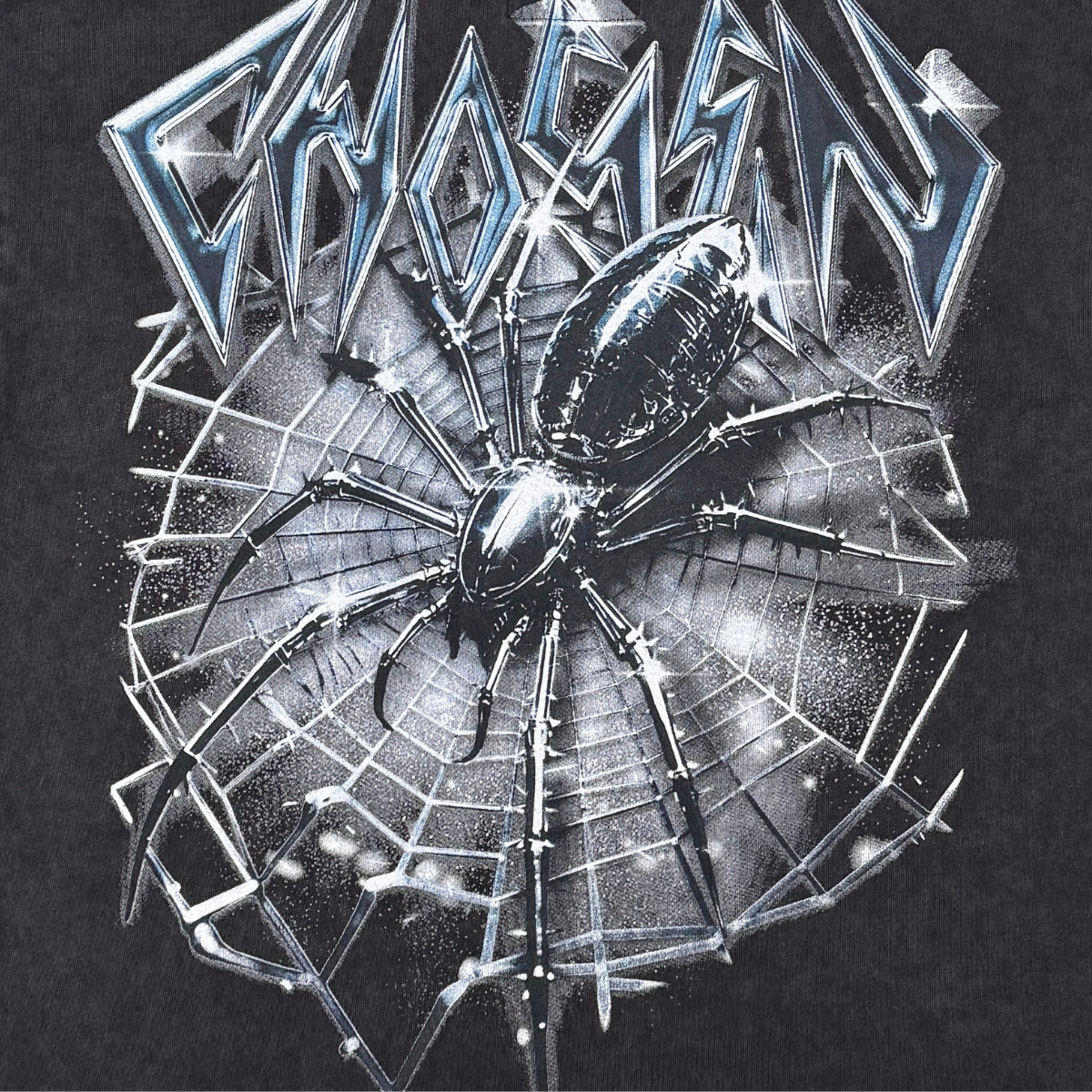 CHOSEN Spider Tee in black with bold graphic design and classic short sleeve fit