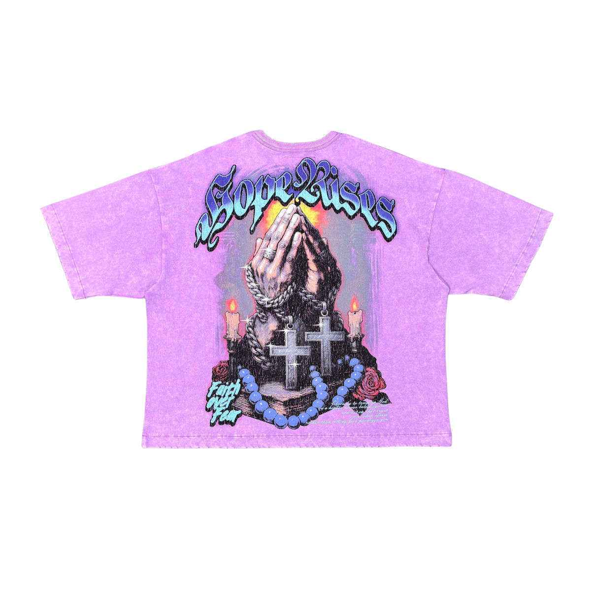 CHOSEN Hope Rises violet T-shirt with bold graphic design and short sleeve casual fit