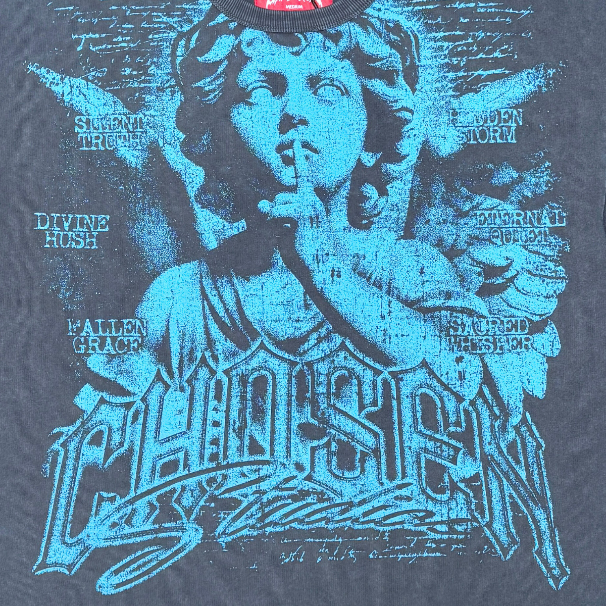 CHOSEN Hush Tee in anthracite with minimal design and classic short sleeve fit
