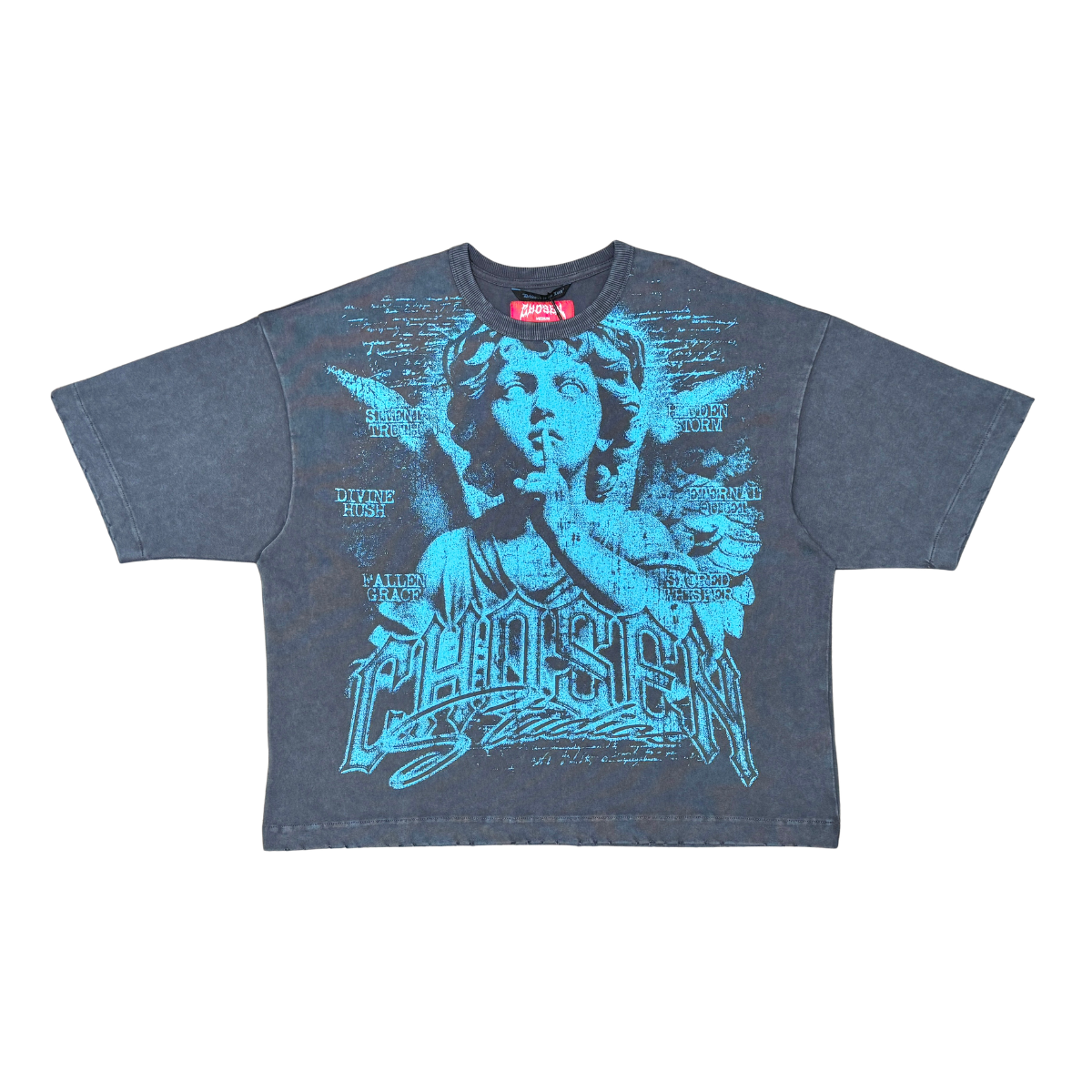 CHOSEN Hush Tee in anthracite with minimal design and classic short sleeve fit
