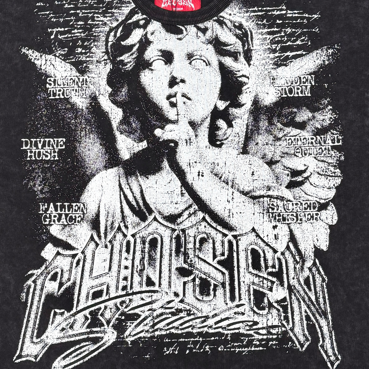 CHOSEN Hush Tee in black with minimal design and classic short sleeve fit