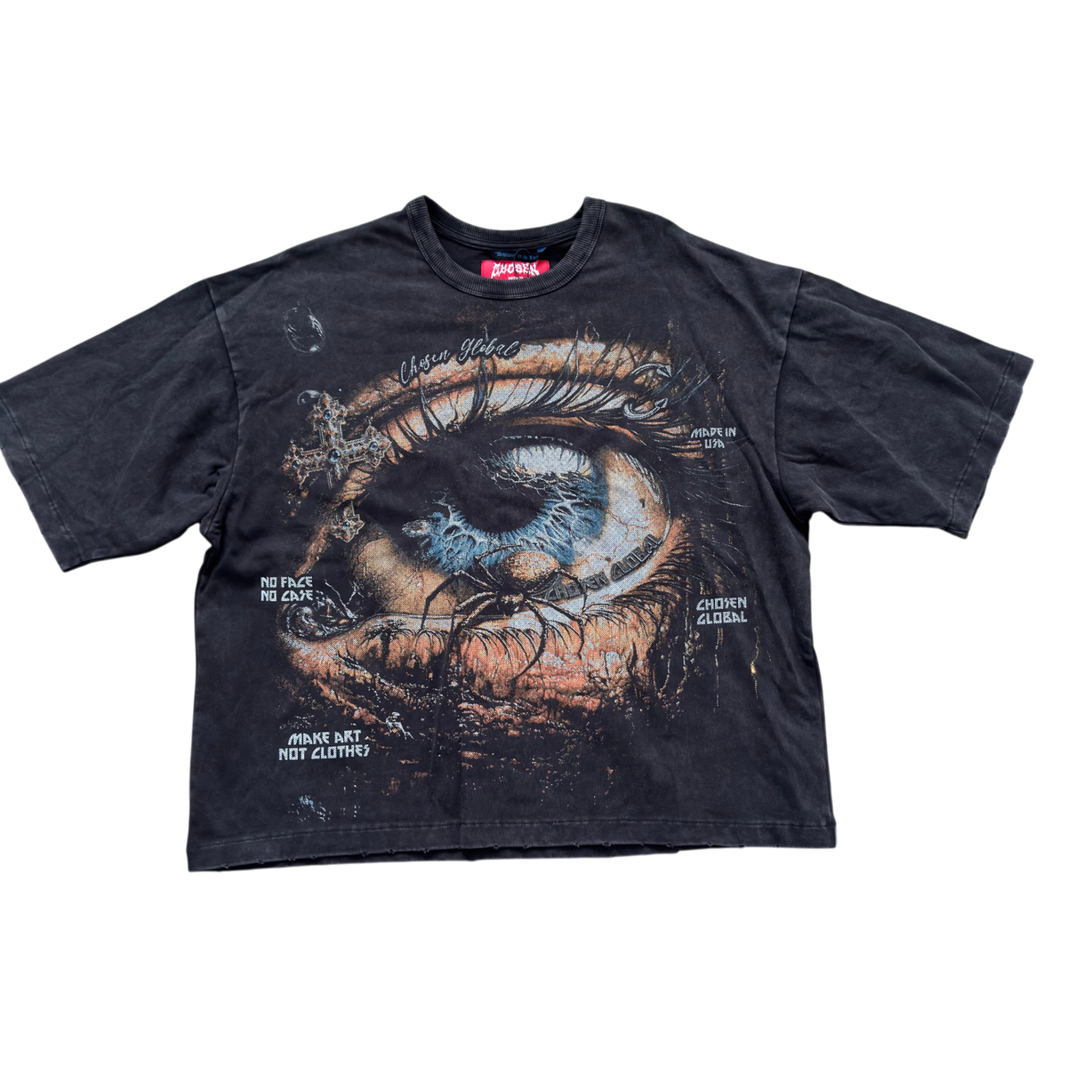 Chosen Close Eye Tee in black featuring a modern graphic design and classic streetwear-inspired fit.
