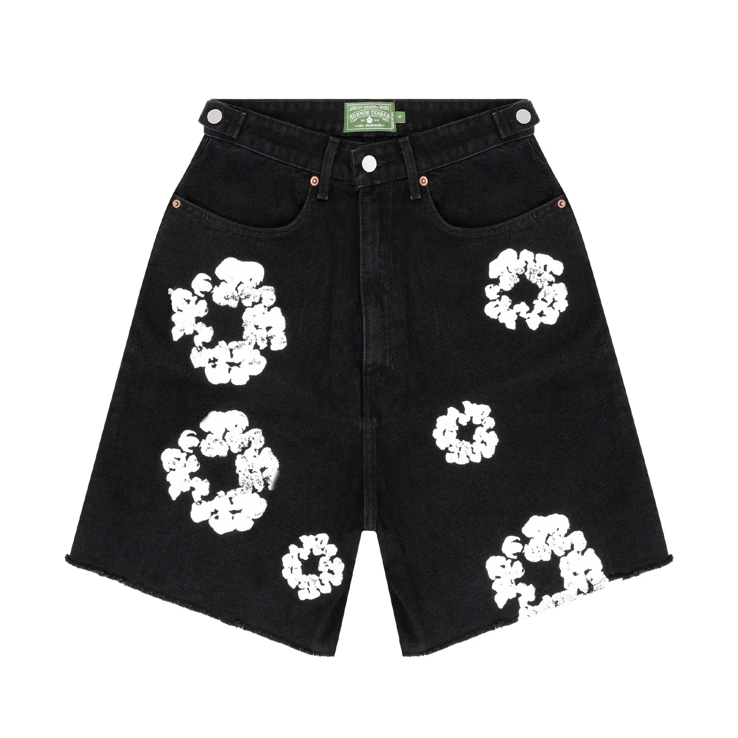 Cotton Wreath Denim Short (Black) 