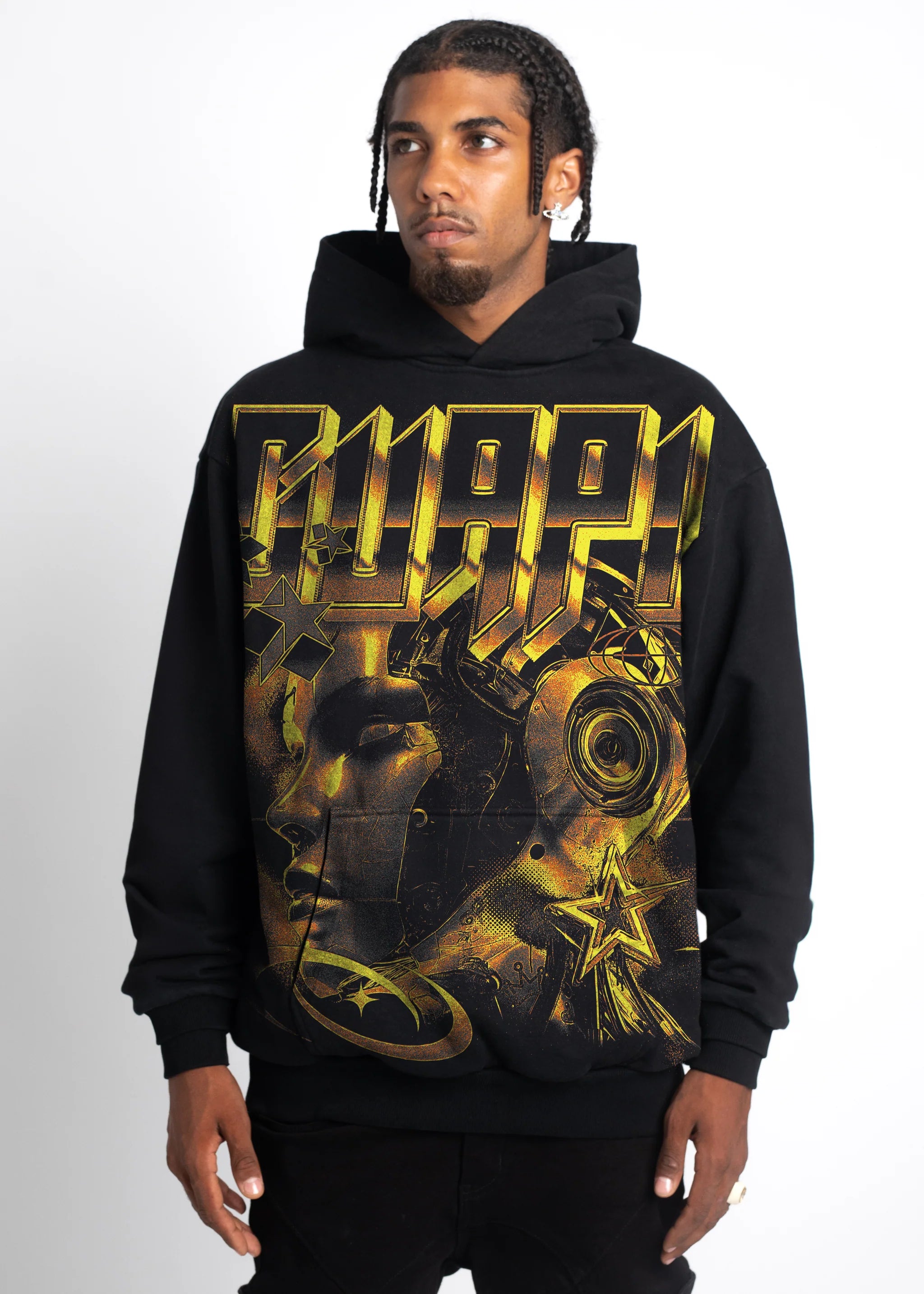 Cyber Yellow Hoodie (Black) 