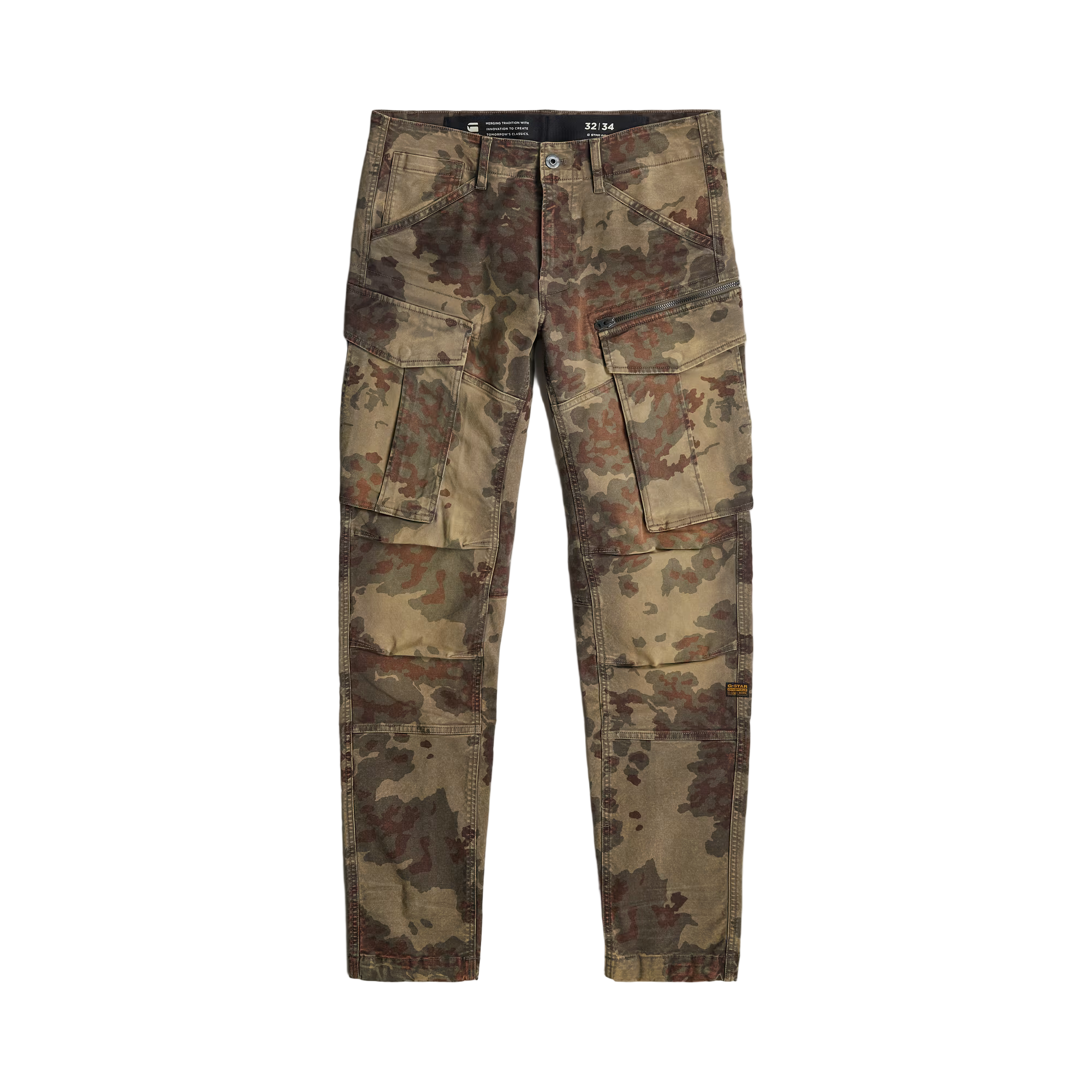 Rovic Zip 3D Regular Tapered Pants in Multi with low waist and tapered leg