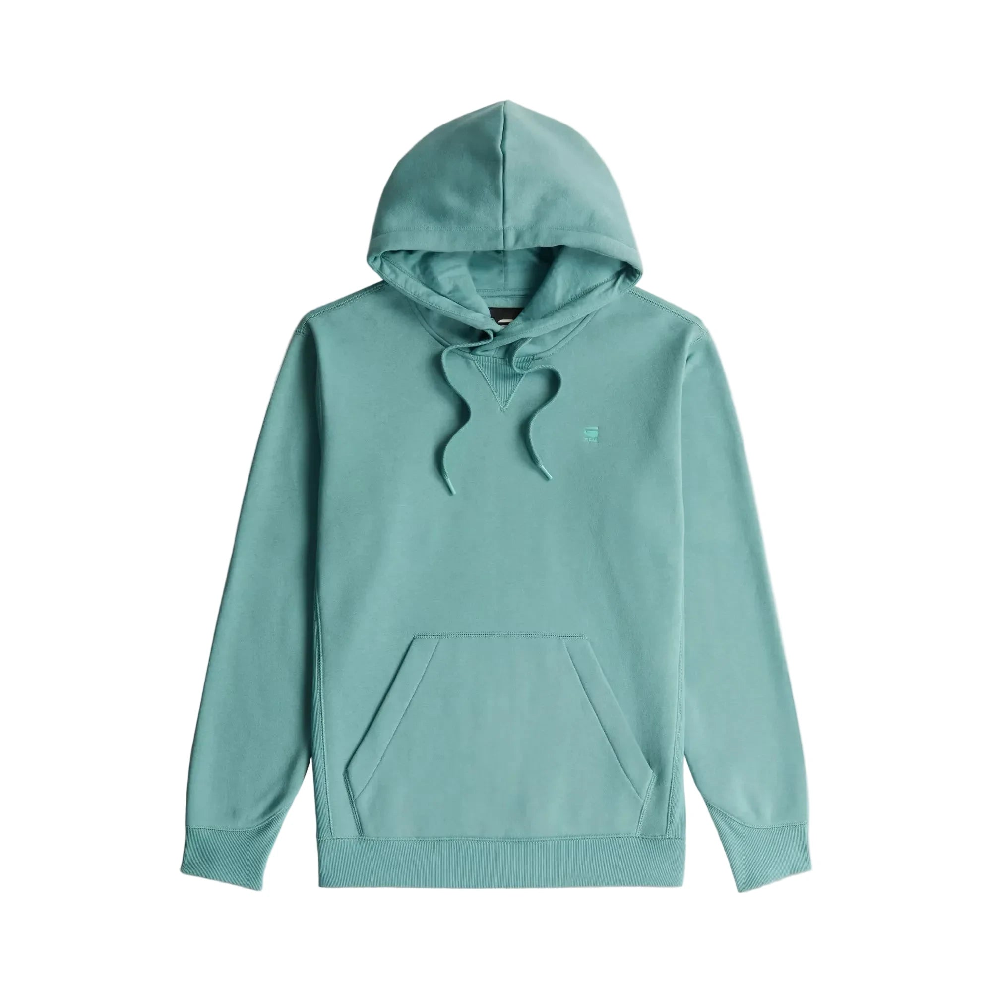 G-Star Premium Core hoodie with crossover hood design, ribbed inset detail, and heavyweight fabric