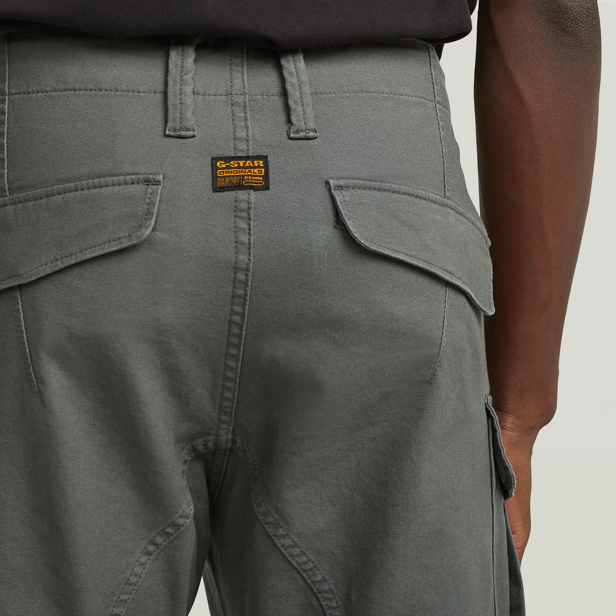 G-Star Cargo Pant 2.0 Zip Pocket 3D in GS Grey with skinny fit and multiple zip pockets.