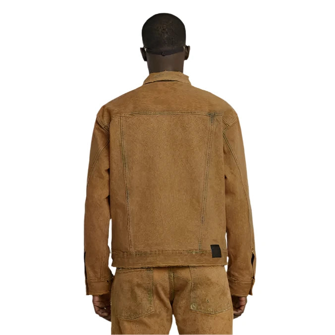  Straight-fit denim jacket with zipper closure, chest flap pockets, and G-STAR label on back.