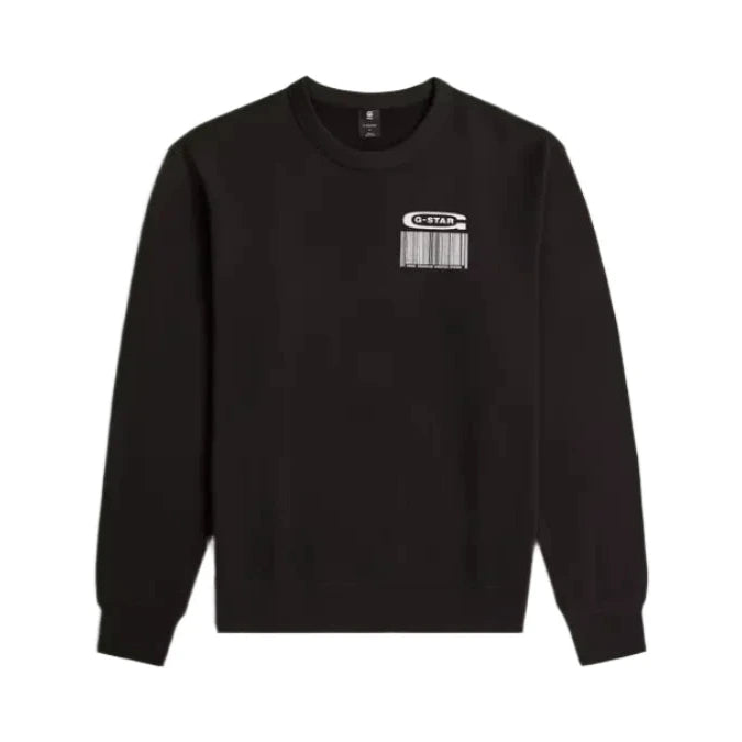 G-Star RAW Substance Back Graphic Sweater in Dark Black – Relaxed Fit