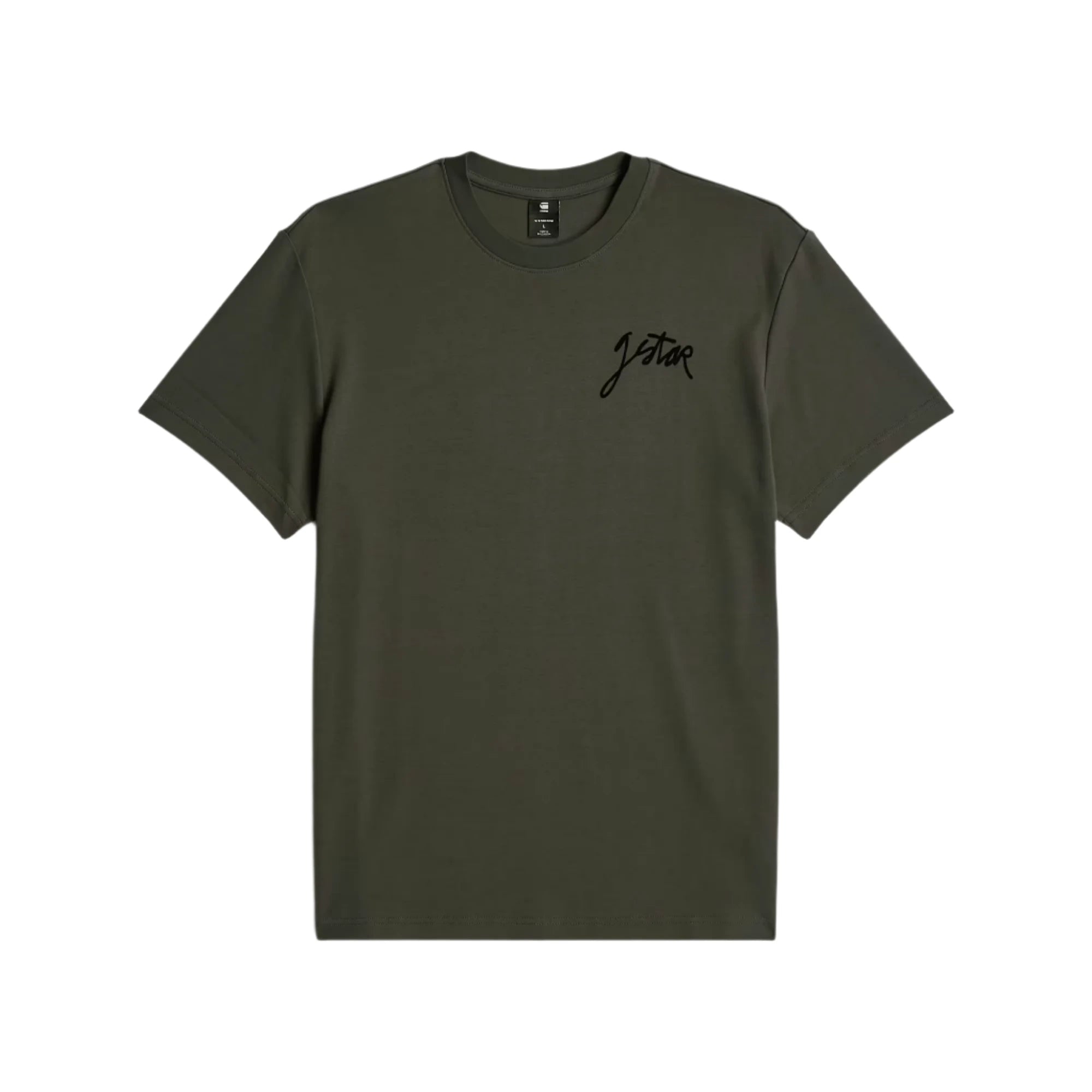 Asfalt G-STAR Script T-Shirt with round neck, short sleeves, and front graphic design.