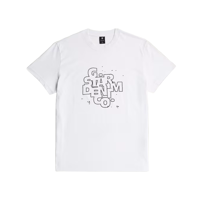  White regular fit T-shirt with bold front graphic print and round neck