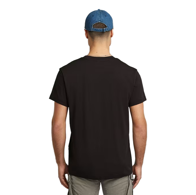  Dark black regular fit T-shirt with straight hem and bold front graphic print