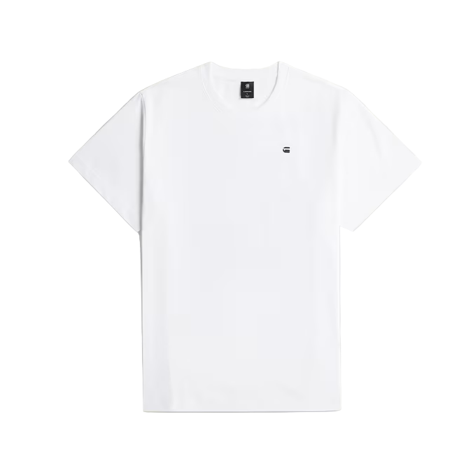  White knee patch loose fit T-shirt with round neck and large back graphic print