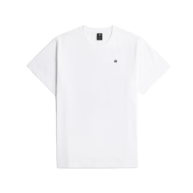  White denim loose fit T-shirt with round neck and bold back graphic print