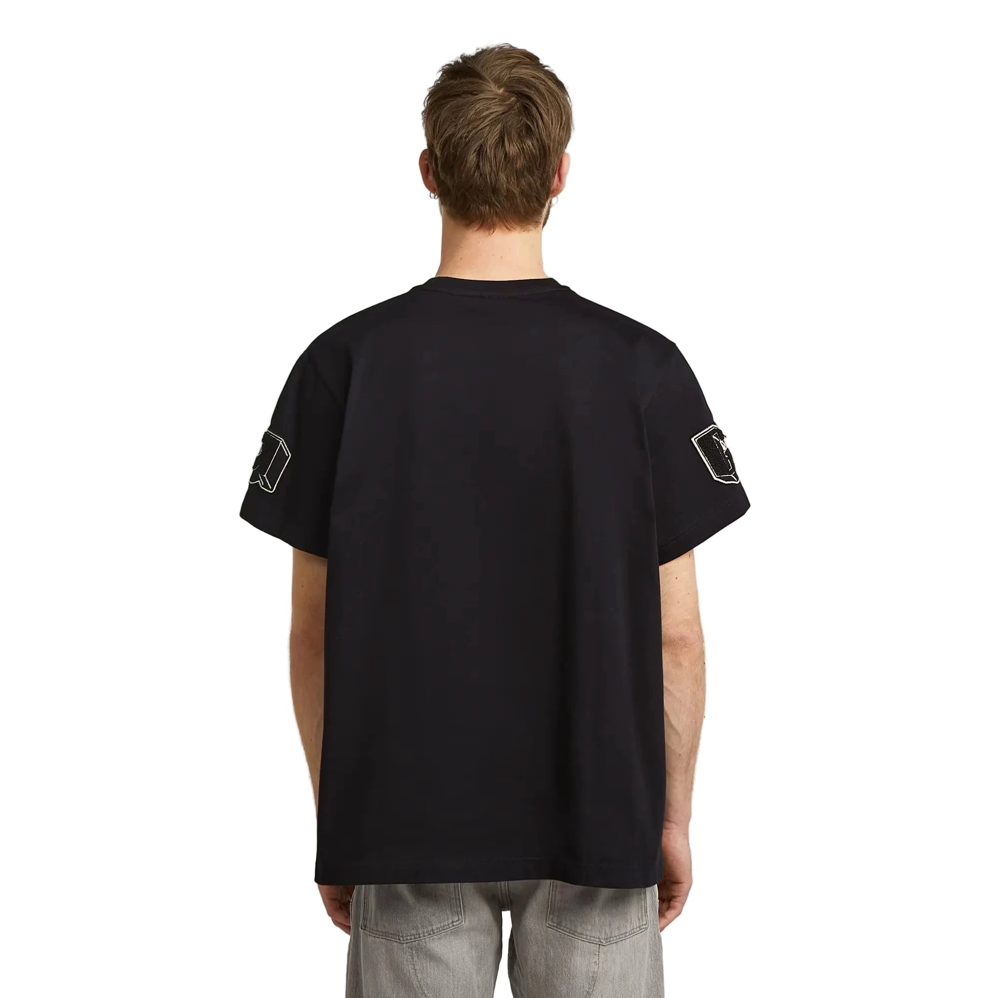 G-Star Patches Loose T-Shirt in Dark Black with front and sleeve graphic details