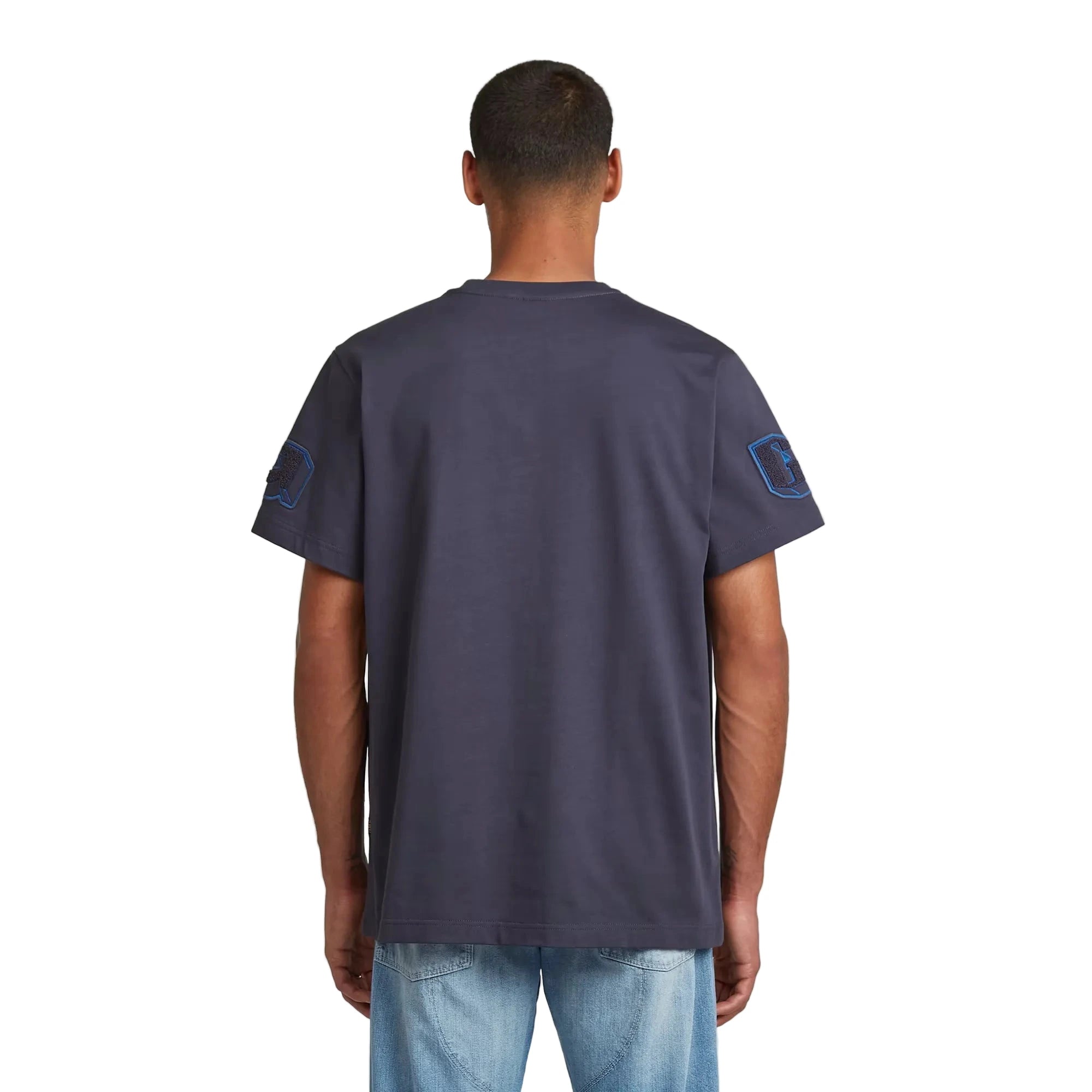 G-Star Patches Loose T-Shirt in India Ink with relaxed fit and graphic design on front and sleeves