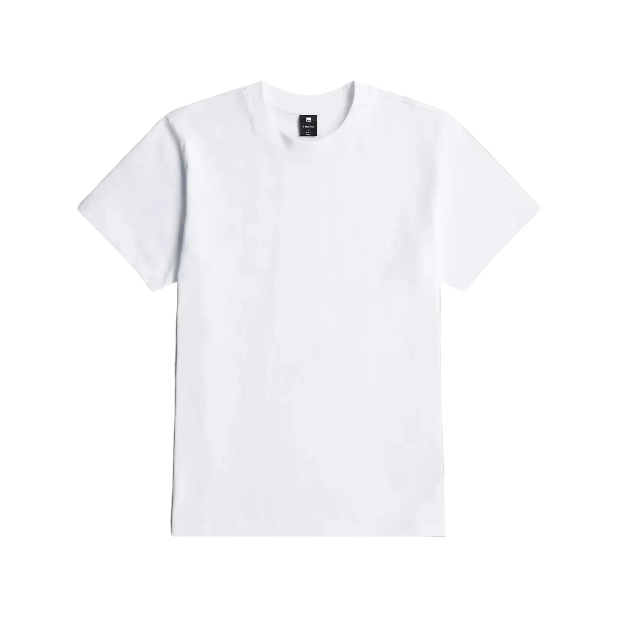 Flock Back Loose T-shirt in white with a bold graphic design on the back.