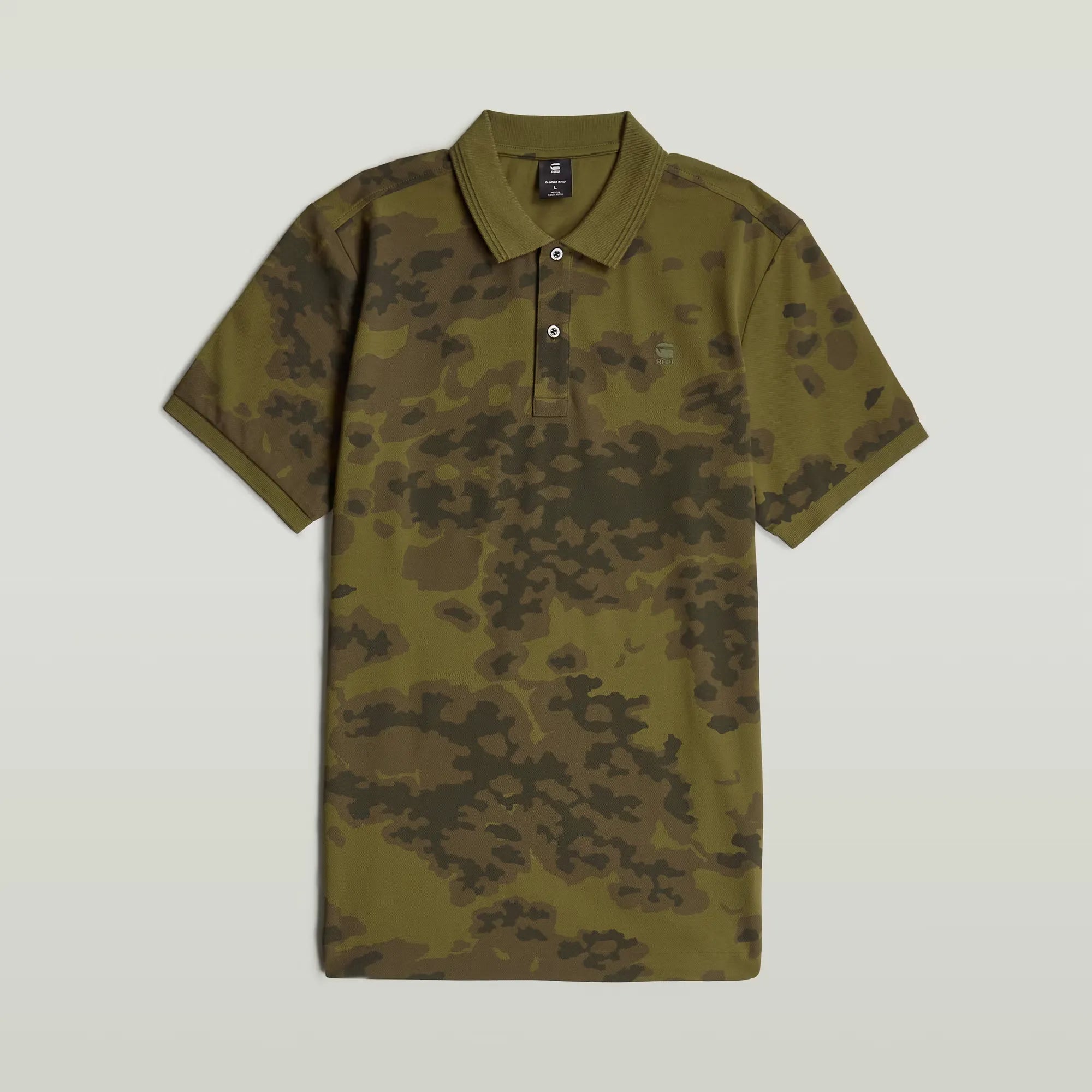 Dunda Slim Allover Polo with slim fit, short sleeves, and allover design