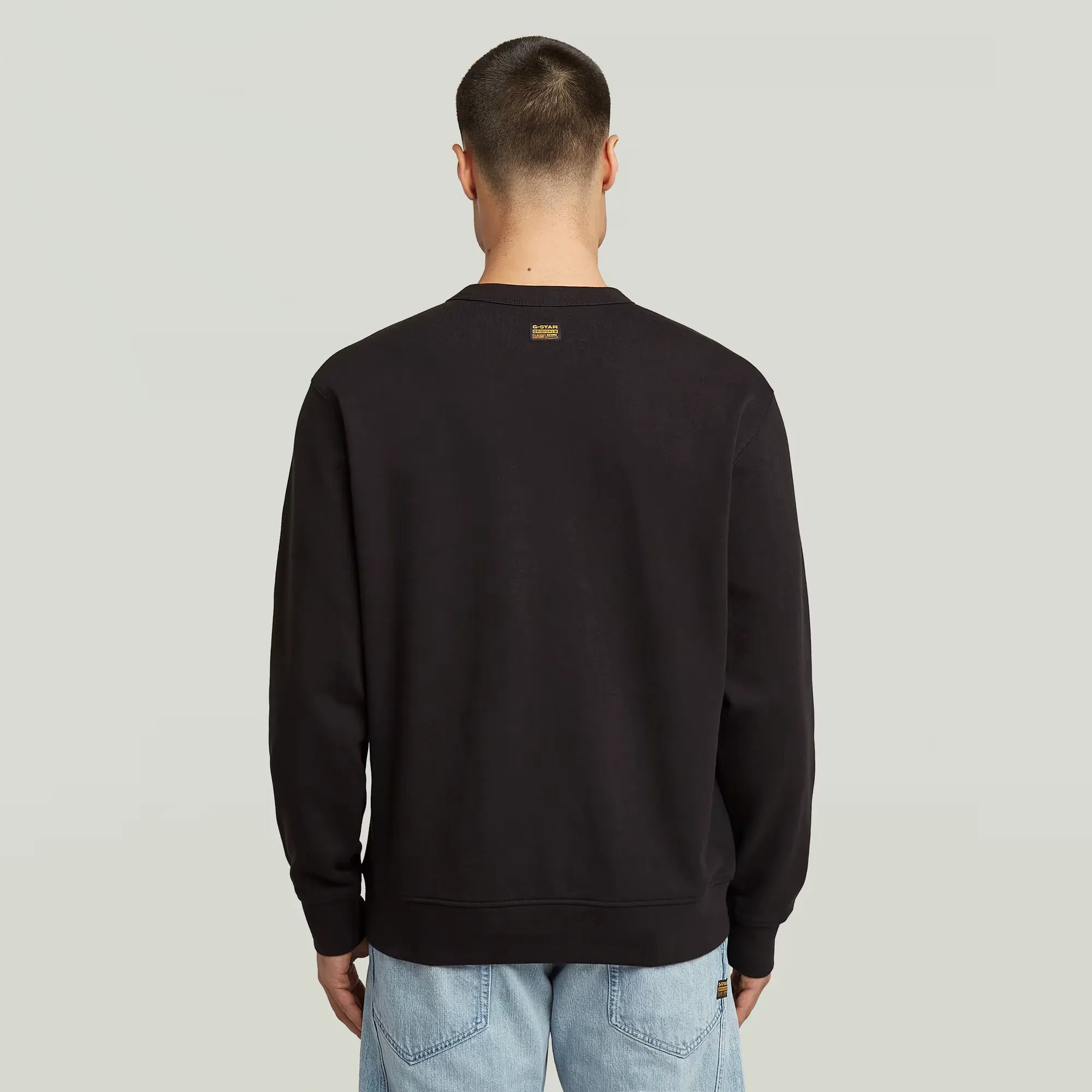 G-Star RAW Text Graphic Sweater in Dark Black with bold front text design